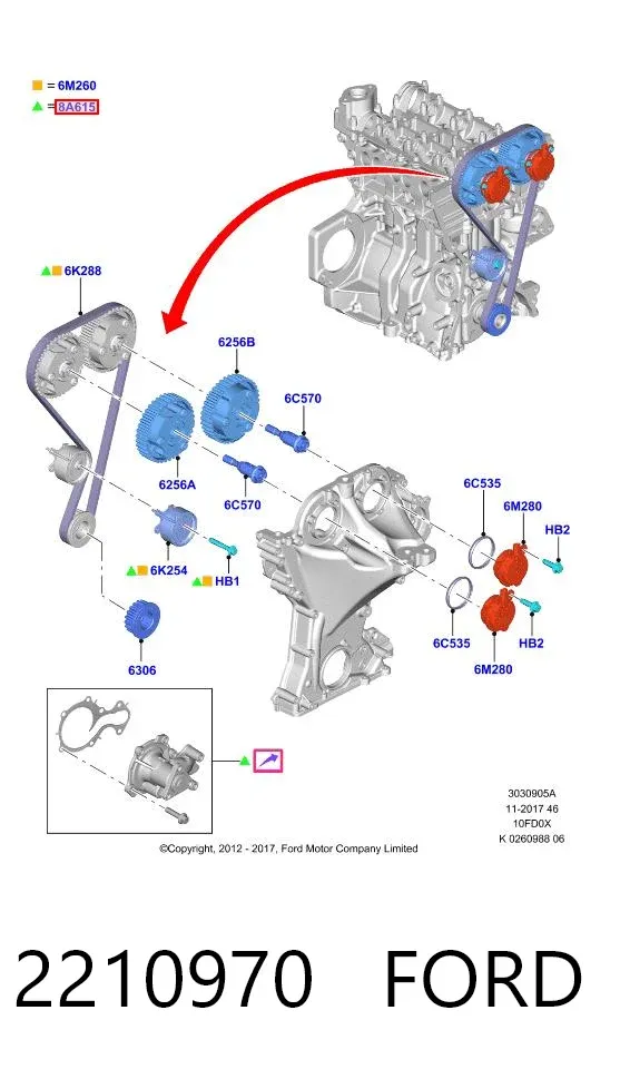 Комплект ГРМ 2210970 Ford
