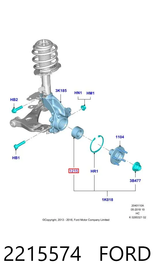 Подшипник ступицы 2215574 Ford