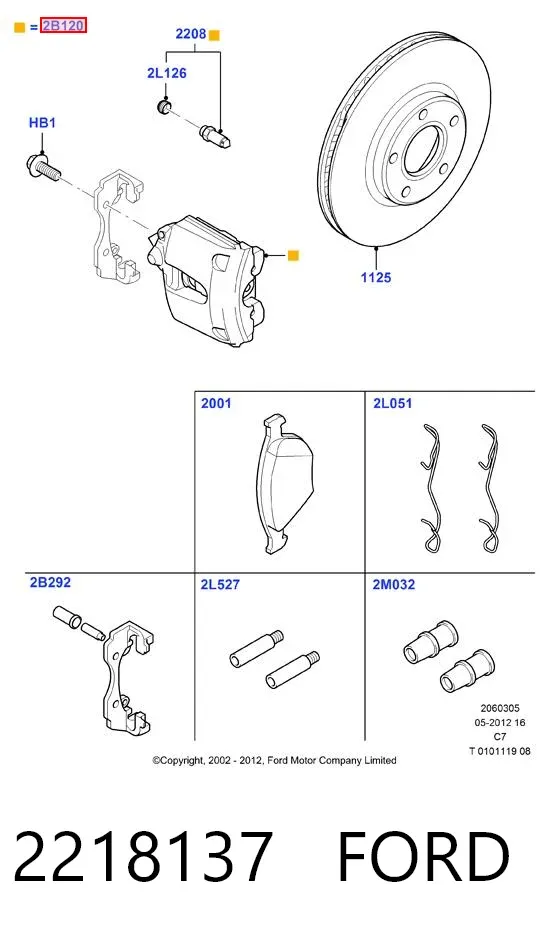 Суппорт тормозной передний правый 2218137 Ford