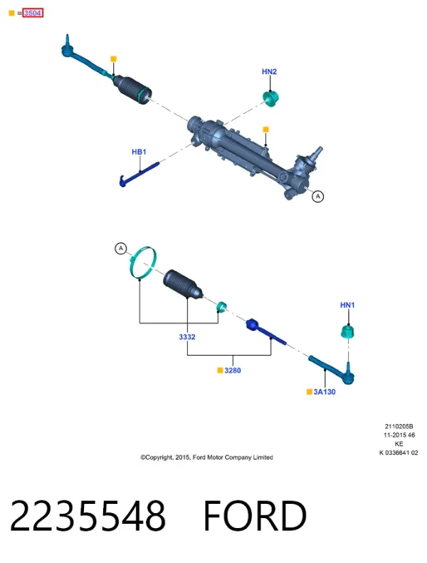 Рулевая рейка 2235548 Ford