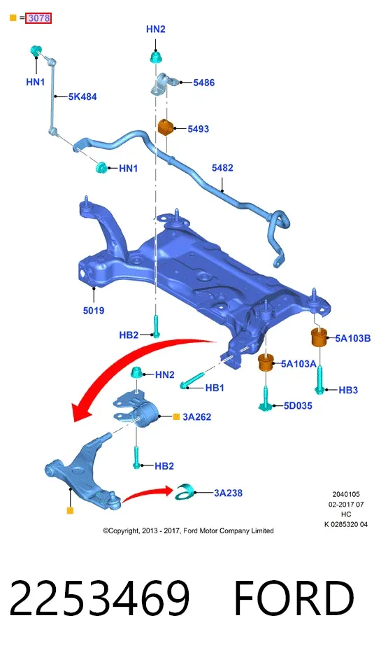 Нижний рычаг 2253469 Ford