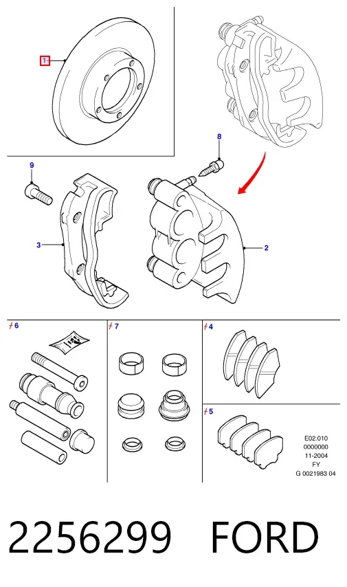Передние тормозные диски 2256299 Ford