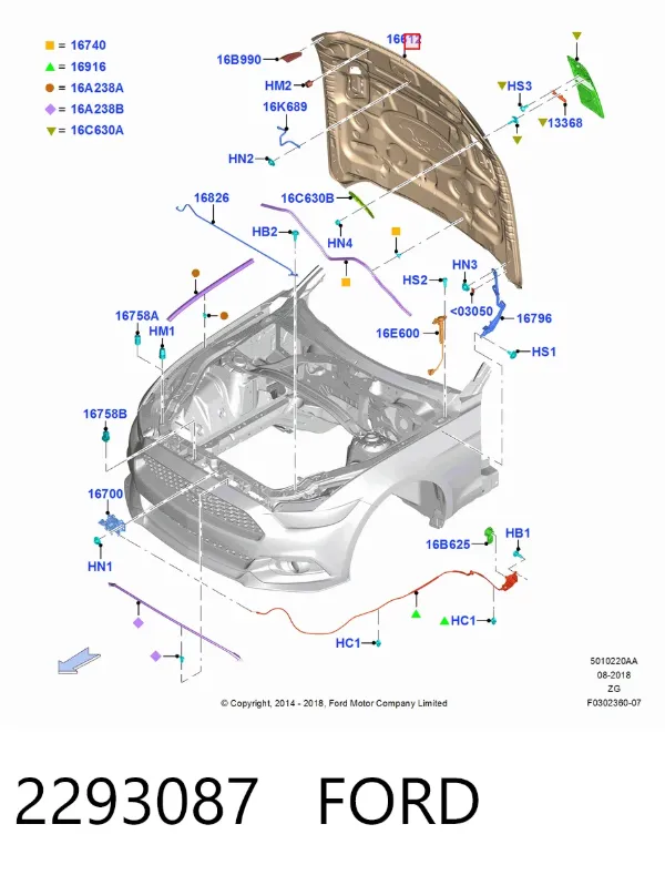 Капот 2293087 Ford