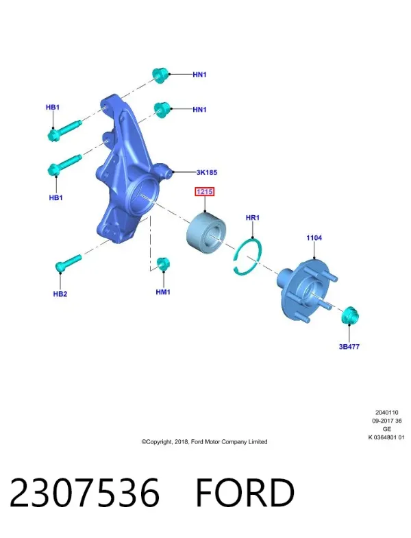 Подшипник ступицы 2307536 Ford