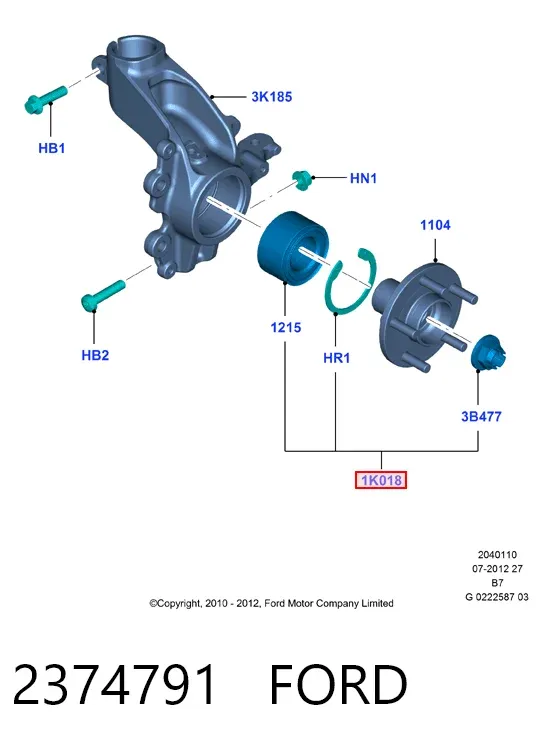 Подшипник ступицы 2374791 Ford