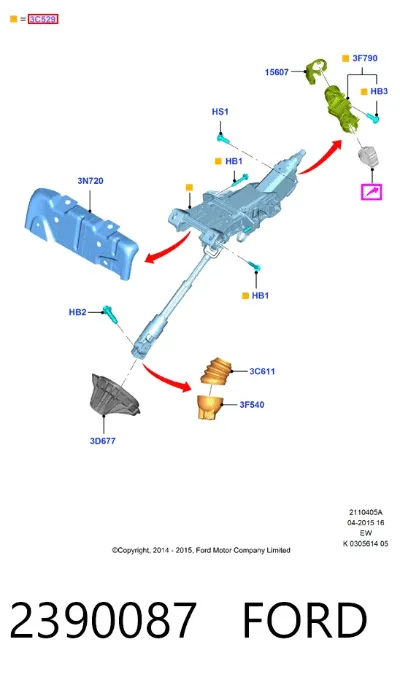 Рулевая колонка FORD 2390087