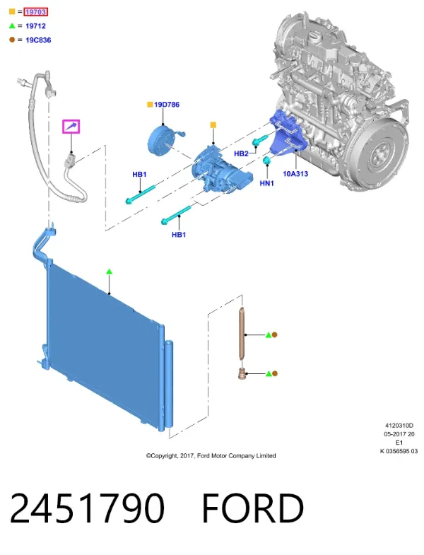 Компрессор кондиционера 2451790 Ford