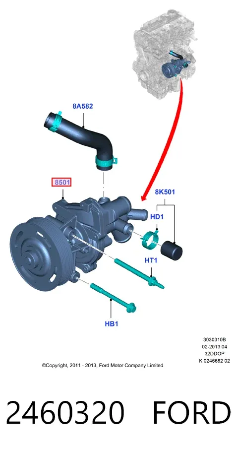 Помпа 2460320 Ford