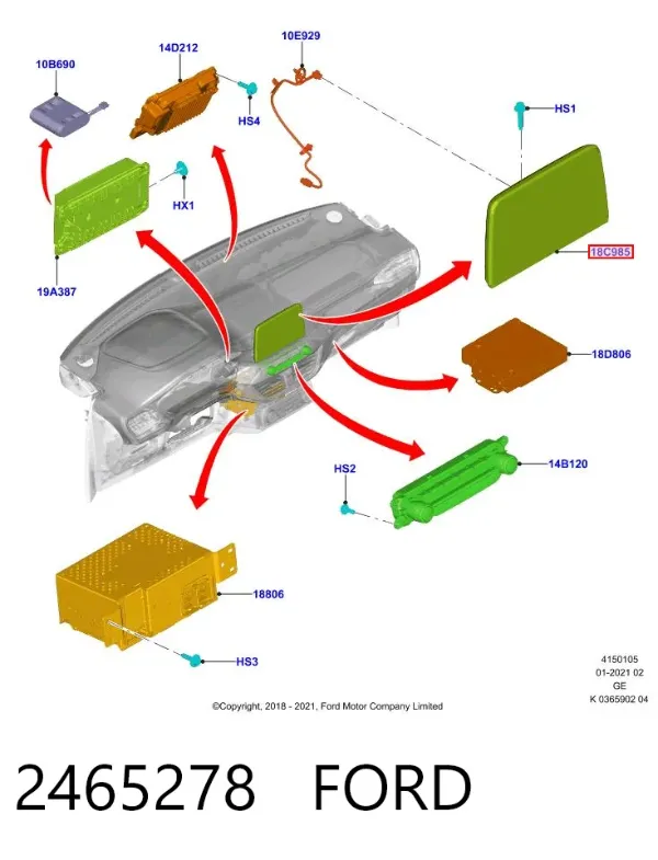 Дисплей многофункциональный 2465278 Ford