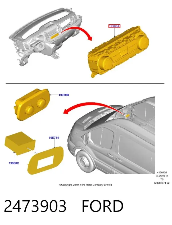 Блок управления кондиционером 2473903 Ford