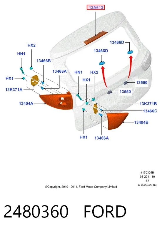 Задний стоп 2480360 Ford