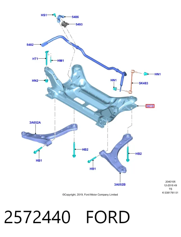 Подрамник передний 2572440 Ford