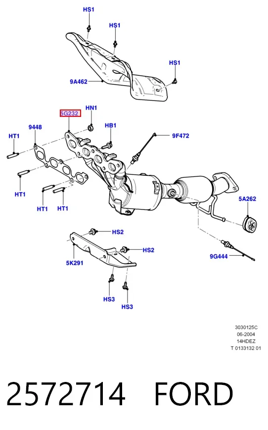Катализатор 2572714 Ford