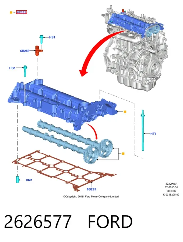 Постель распредвала 2626577 Ford