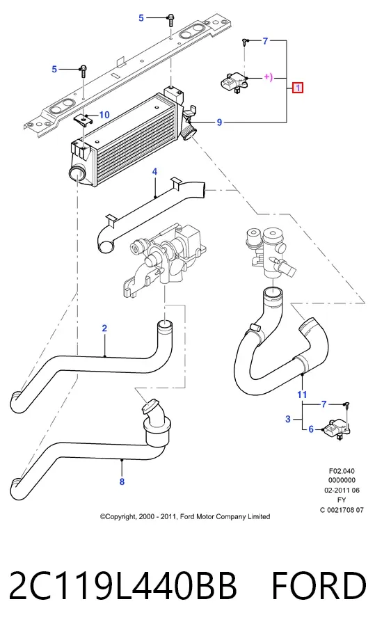 Интеркулер 2C119L440BB Ford