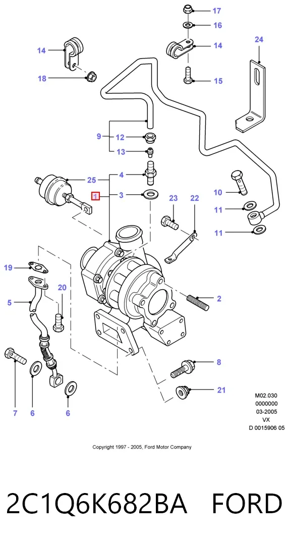 Турбина 2C1Q6K682BA Ford