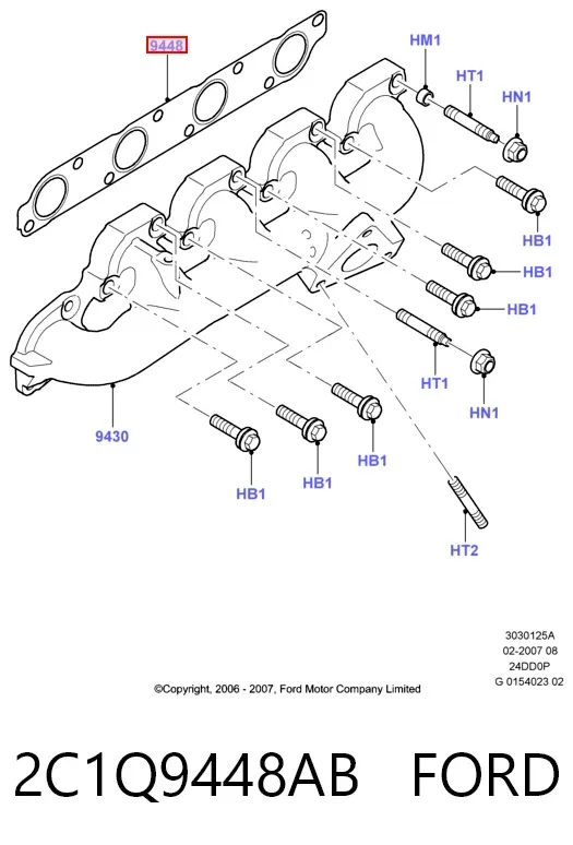 Прокладка коллектора 2C1Q9448AB Ford