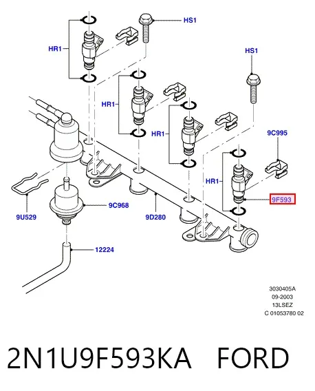 Топливные форсунки 2N1U9F593KA Ford