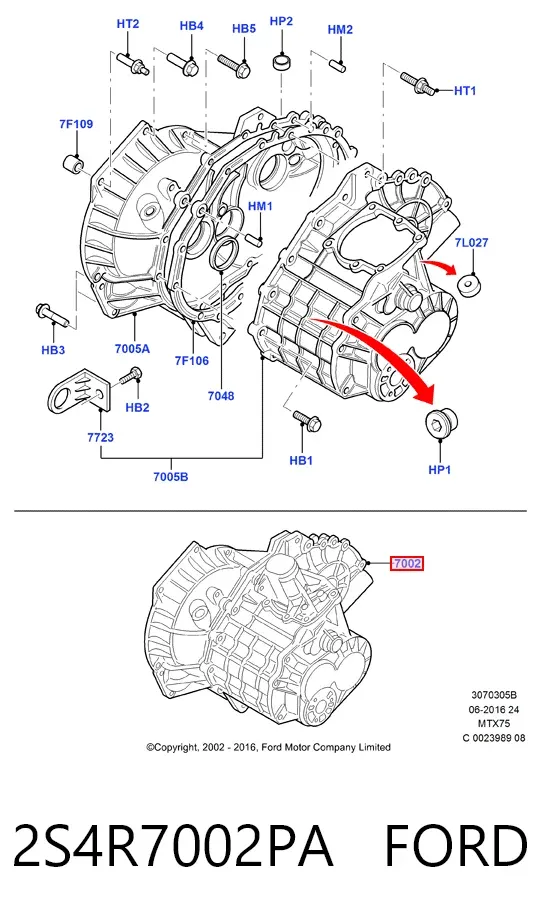 КПП 2S4R7002PA Ford