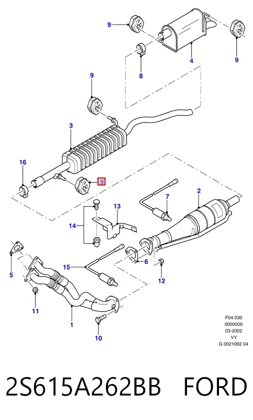 Подушка глушителя 2S615A262BB Ford