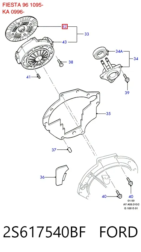 Сцепление 2S617540BF Ford