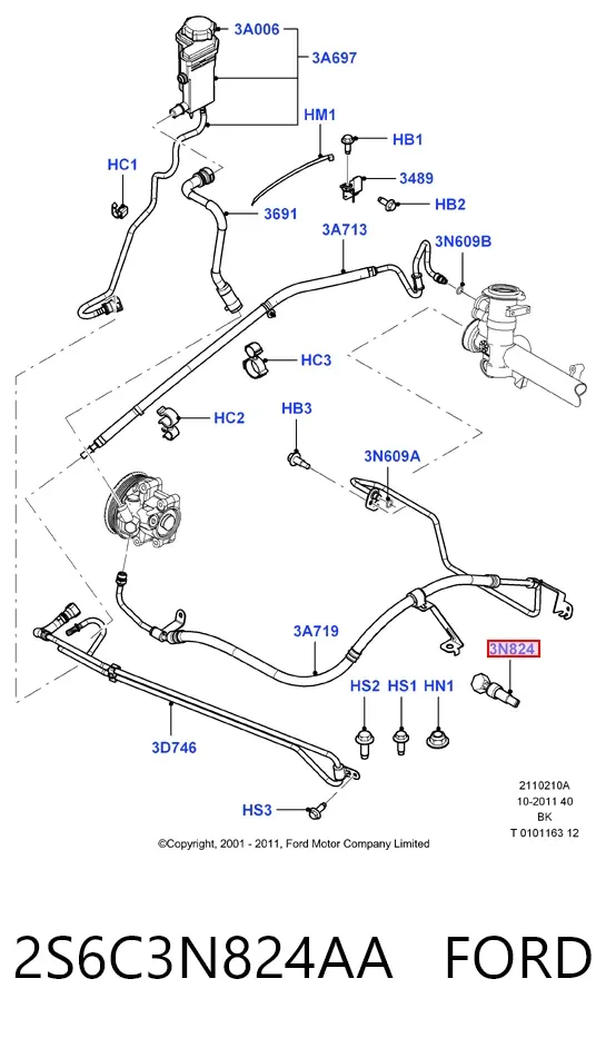 Датчик насоса гидроусилителя 2S6C3N824AA Ford