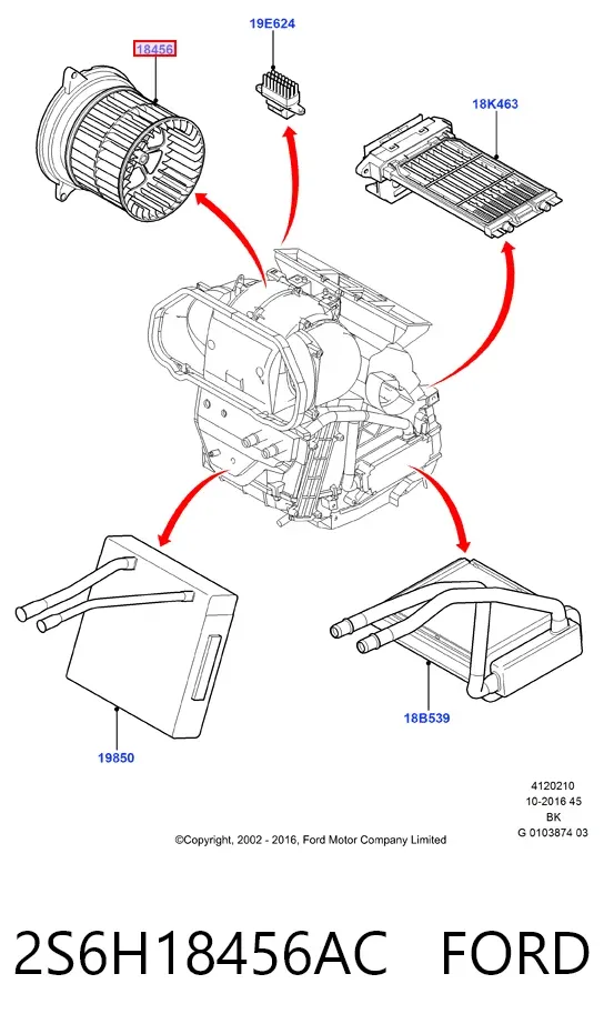 Вентилятор печки 2S6H18456AC Ford
