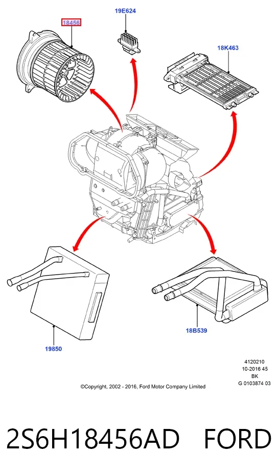 Вентилятор печки 2S6H18456AD Ford