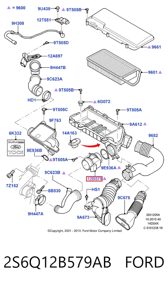 ДМРВ 2S6Q12B579AB Ford