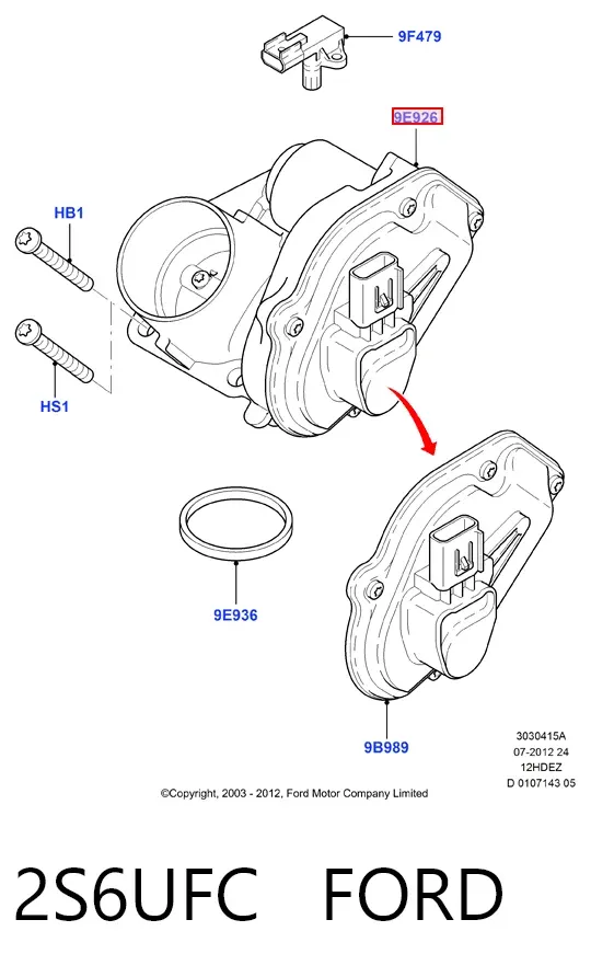 Дроссельная заслонка 2S6UFC Ford