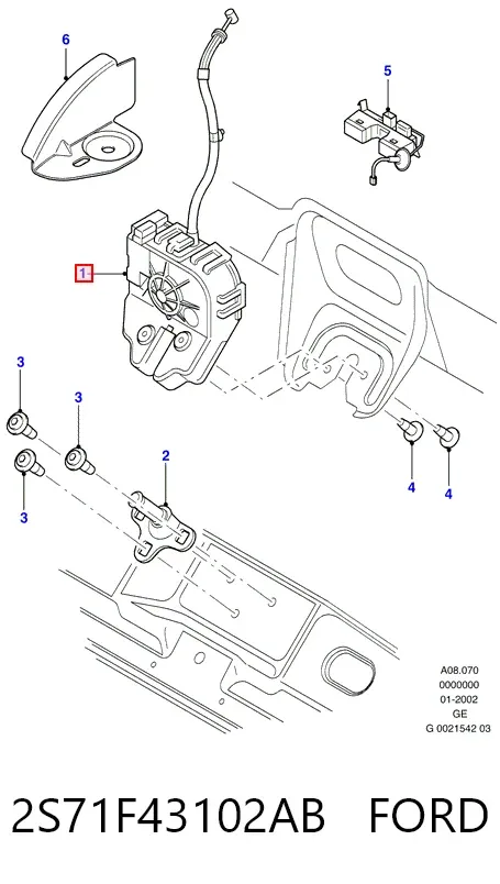 Замок багажника 2S71F43102AB Ford