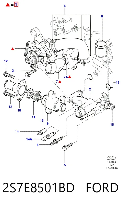 Помпа 2S7E8501BD Ford