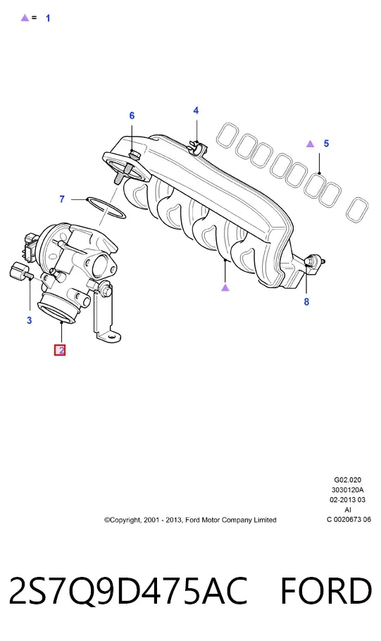 Клапан ЕГР 2S7Q9D475AC Ford