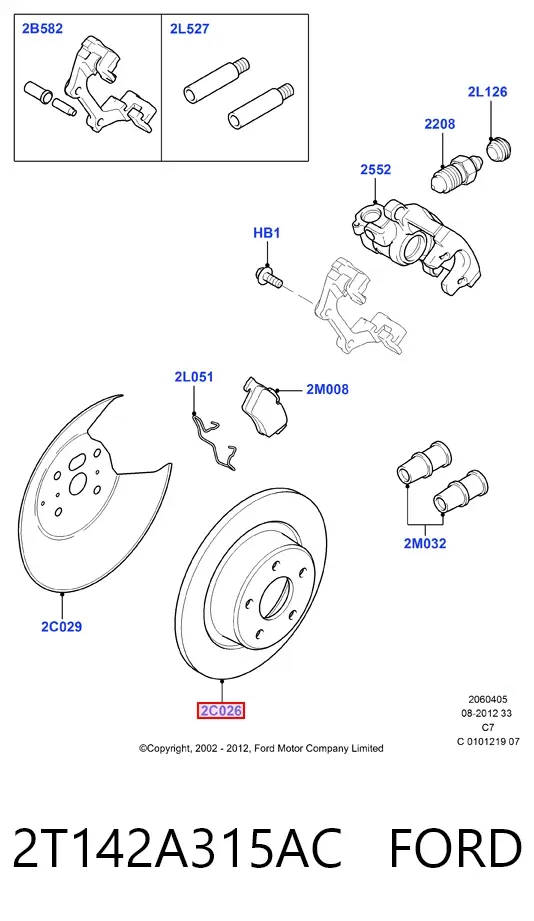 Тормозные диски 2T142A315AC Ford