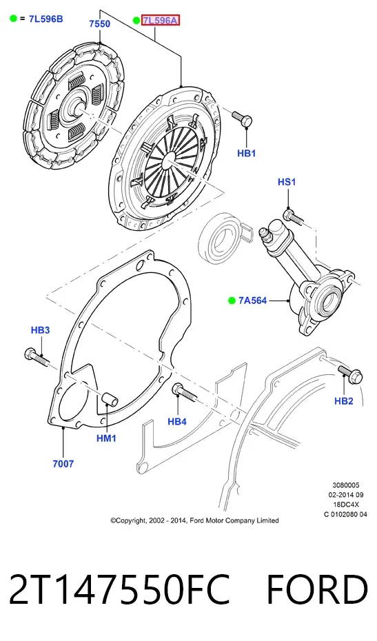 Сцепление 2T147550FC Ford