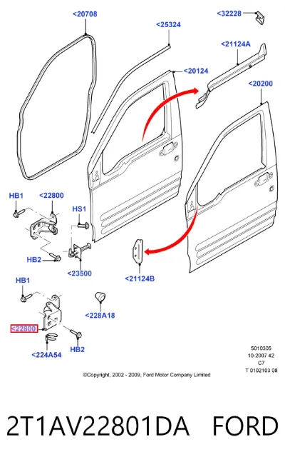 Петля двери передней FORD 2T1AV22801DA