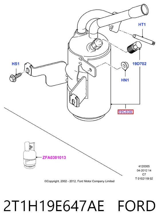 Осушитель кондиционера 2T1H19E647AE Ford