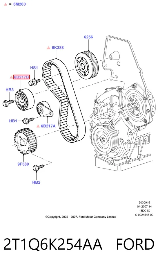 Ролик ГРМ 2T1Q6K254AA Ford