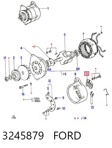 Реле генератора 3245879 Ford