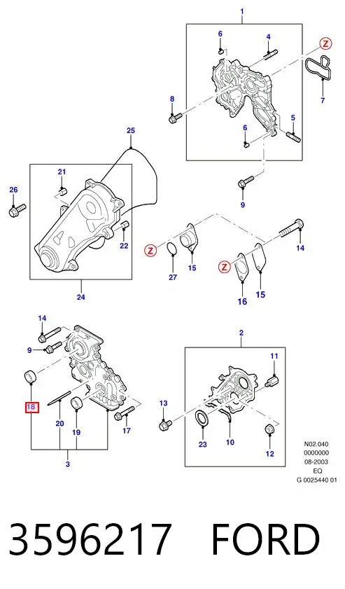 Сальник распредвала 3596217 Ford