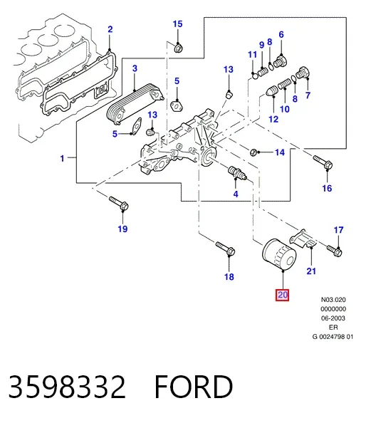 Масляный фильтр 3598332 Ford