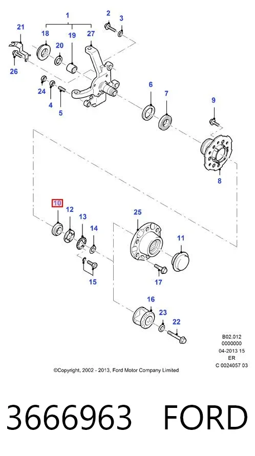 Подшипник ступицы 3666963 Ford