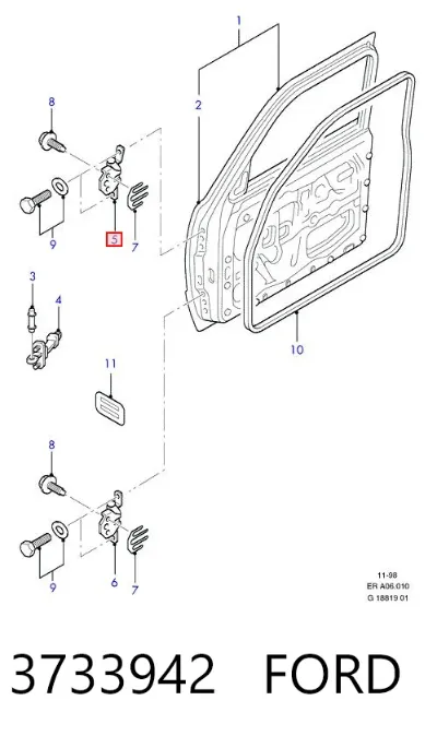 Петля двери передней FORD 3733942