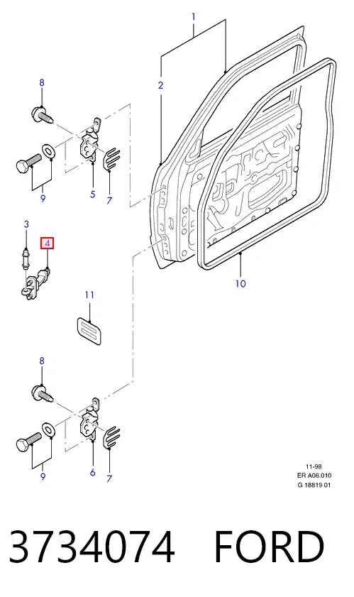 Ограничитель двери 3734074 Ford