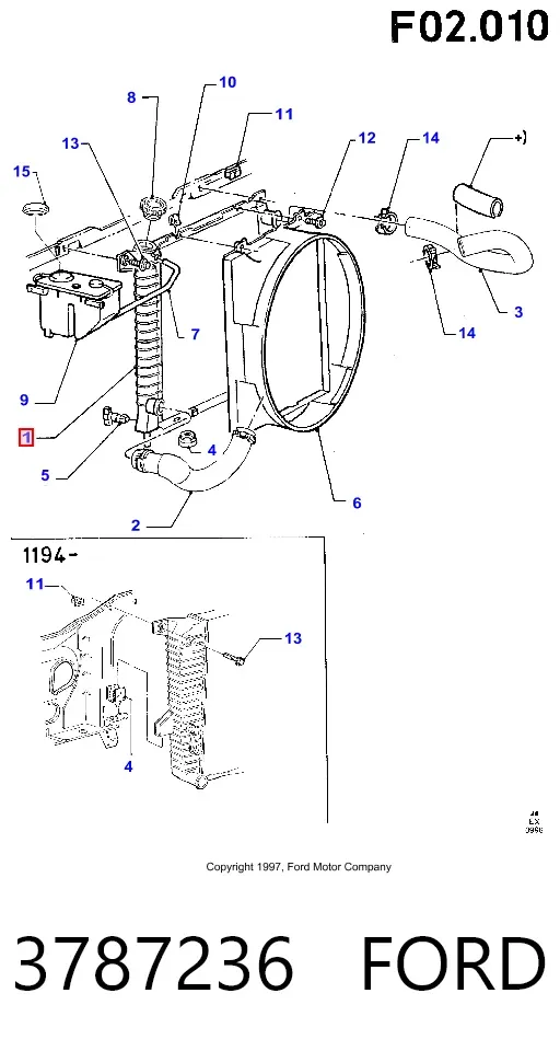 Радиатор 3787236 Ford