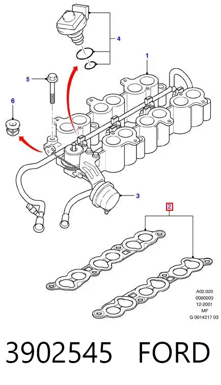 Прокладка впускного коллектора нижняя 3902545 Ford