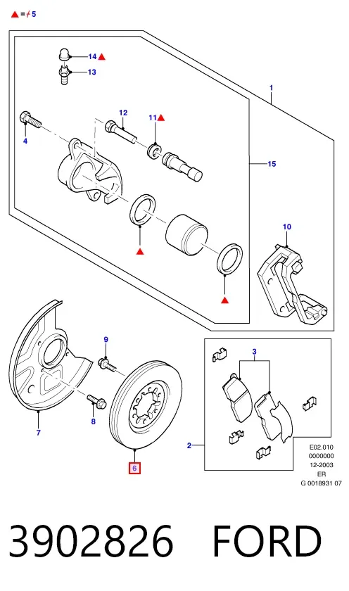 Передние тормозные диски 3902826 Ford