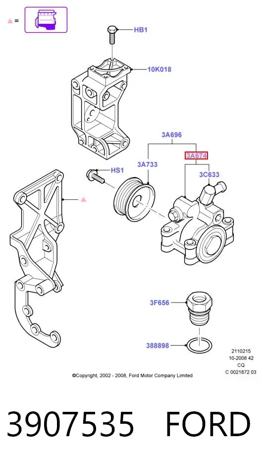 Насос ГУР 3907535 Ford