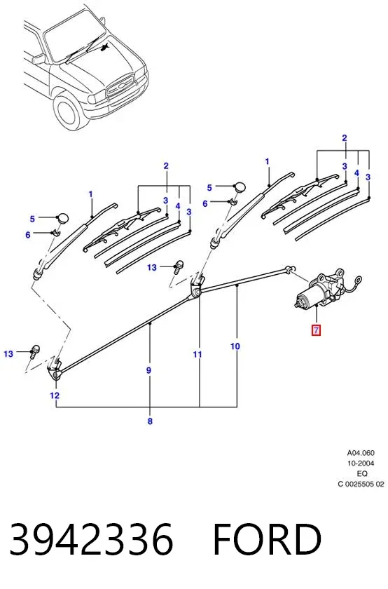 Мотор дворников 3942336 Ford