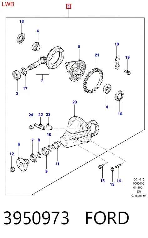 Задний редуктор 3950973 Ford